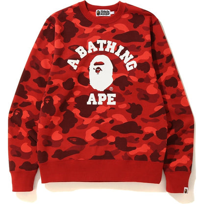BAPE Color Camo College Crewneck Red