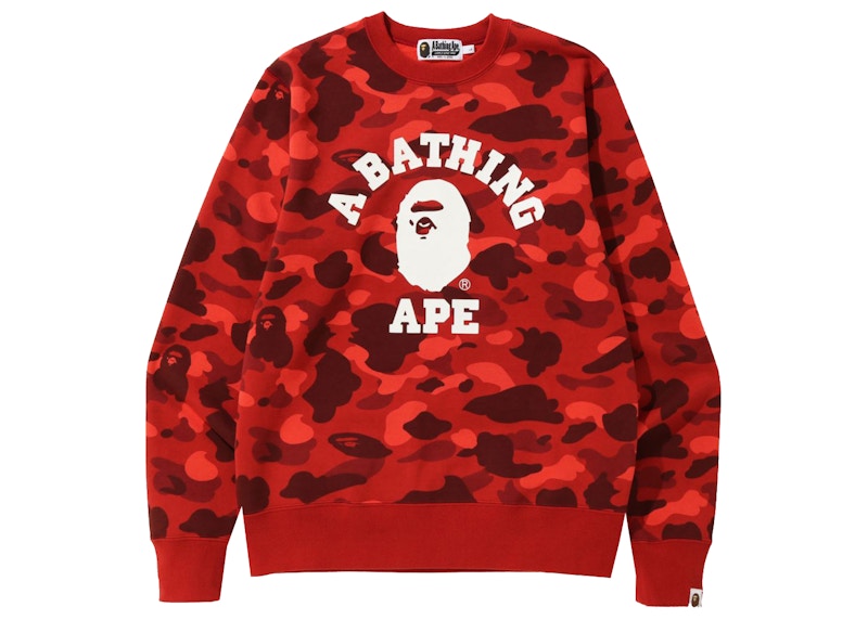 BAPE Color Camo College Crewneck (SS22) Red