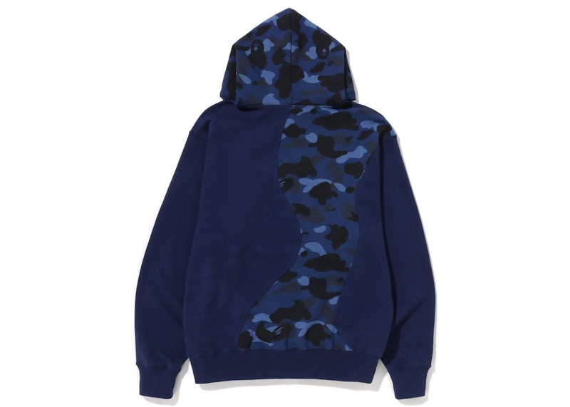 BAPE Color Camo College Cutting Relaxed Fit Hoodie Navy