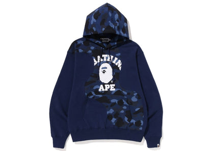 BAPE Color Camo College Cutting Relaxed Fit Hoodie Navy