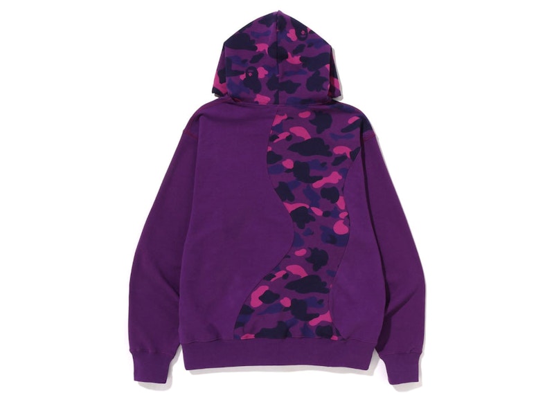 BAPE Color Camo College Cutting Relaxed Fit Hoodie Purple