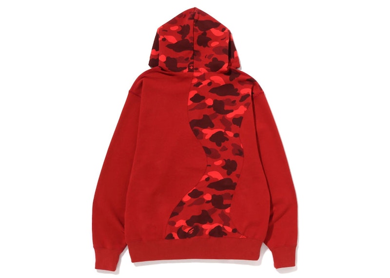 BAPE Color Camo College Cutting Relaxed Fit Hoodie Red