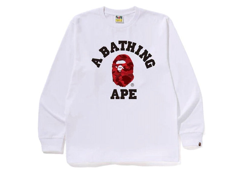 BAPE Color Camo College L/S Tee (FW24) White/Red