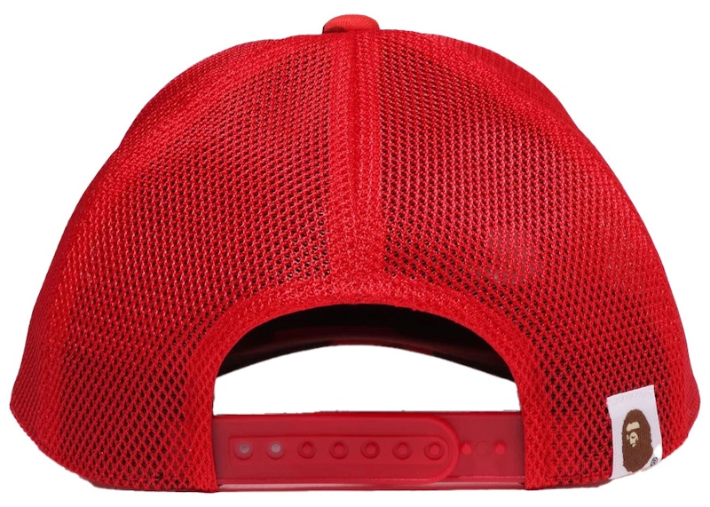 BAPE Color Camo College Mesh Cap Red