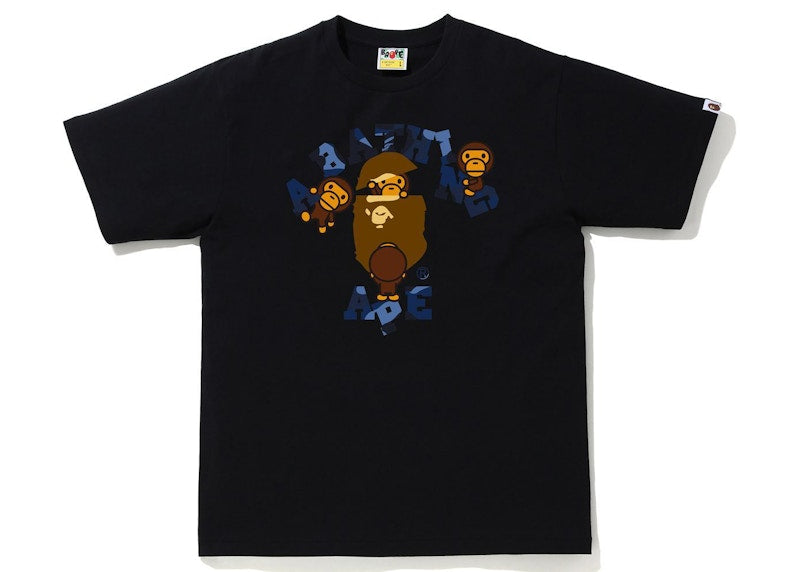 BAPE Color Camo College Milo Tee Black/Navy