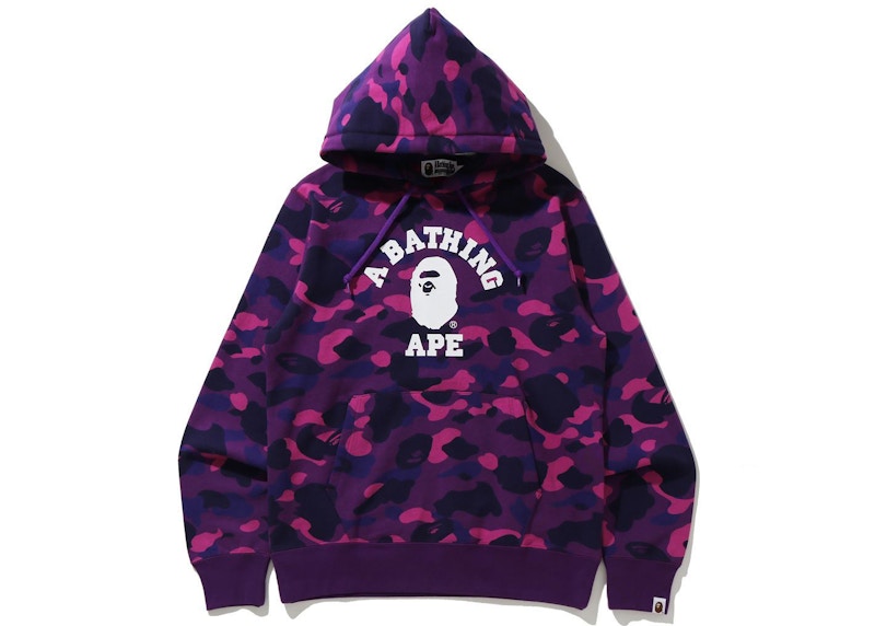 BAPE Color Camo College Pullover Hoodie (SS21) Purple