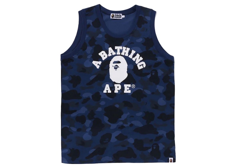 BAPE Color Camo College Tank Top Navy