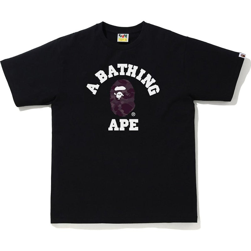 BAPE Color Camo College Tee Black/Burgundy
