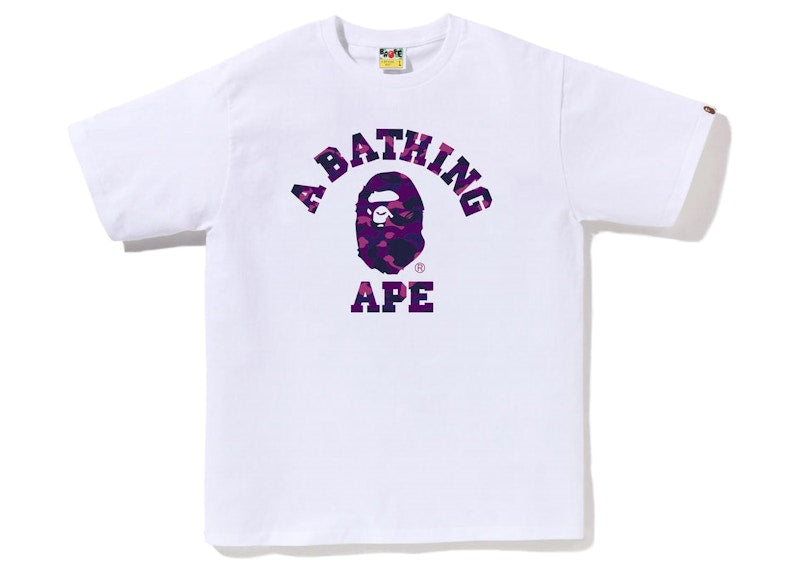 BAPE Color Camo College Tee (SS23) White Purple