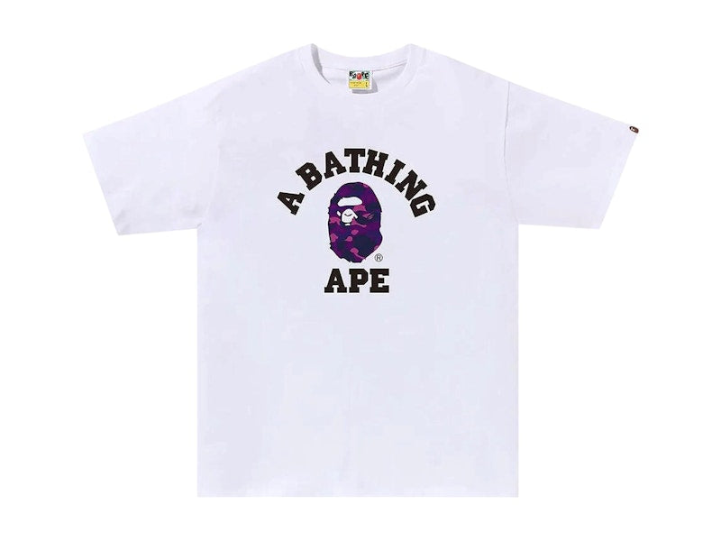 BAPE Color Camo College Tee (SS25) White/Purple
