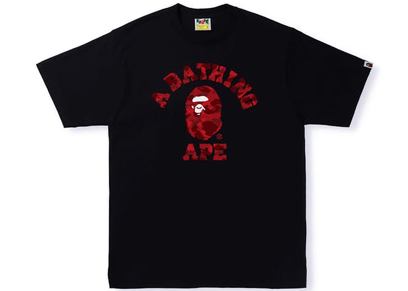 BAPE Color Camo College Tee Black Red