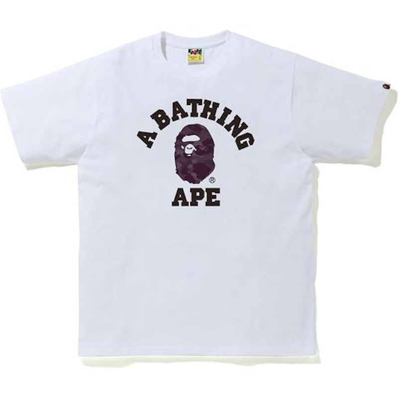 BAPE Color Camo College Tee White/Burgundy