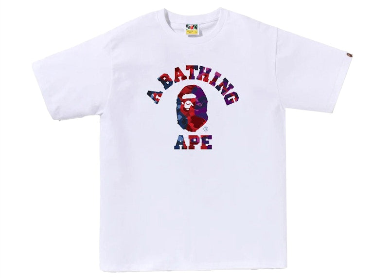 BAPE Color Camo Crazy College Tee White