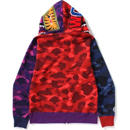 BAPE Color Camo Crazy Shark Full Zip Hoodie Multi