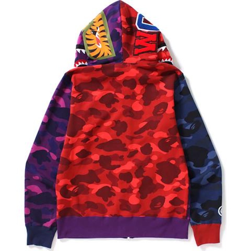 BAPE Color Camo Crazy Shark Full Zip Hoodie Multi