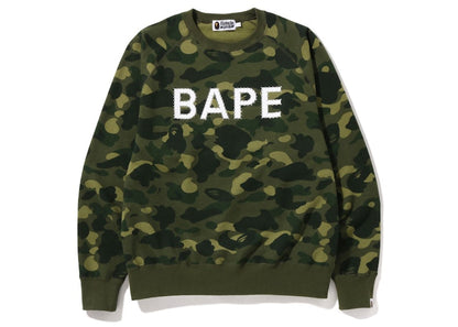BAPE Color Camo Crystal Stone Relaxed Fit Crewneck Sweatshirt (SS22) Green