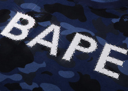 BAPE Color Camo Crystal Stone Relaxed Fit Crewneck Sweatshirt (SS22) Navy