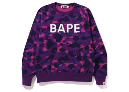 BAPE Color Camo Crystal Stone Relaxed Fit Crewneck Sweatshirt (SS22) Purple