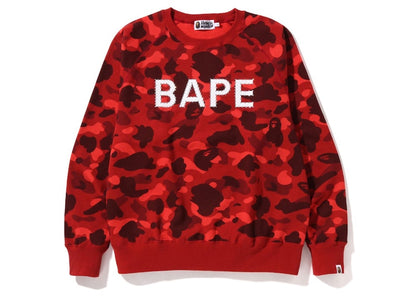 BAPE Color Camo Crystal Stone Relaxed Fit Crewneck Sweatshirt (SS22) Red