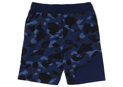 BAPE Color Camo Cutting Sweat Shorts Navy