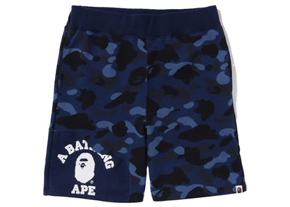 BAPE Color Camo Cutting Sweat Shorts Navy