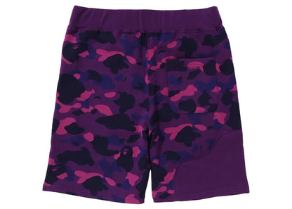 BAPE Color Camo Cutting Sweat Shorts Purple