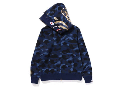 BAPE Color Camo Double Shark Full Zip Hoodie (SS24) Navy