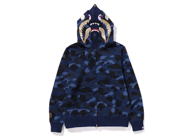 BAPE Color Camo Double Shark Full Zip Hoodie (SS24) Navy