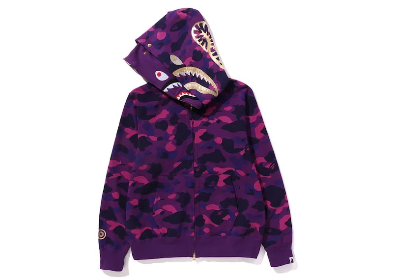 BAPE Color Camo Double Shark Full Zip Hoodie (SS24) Purple