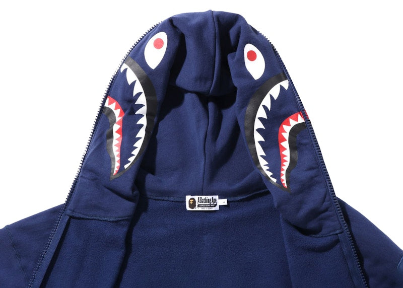 BAPE Color Camo Giant Shark Loose Fit Full Zip Hoodie Navy