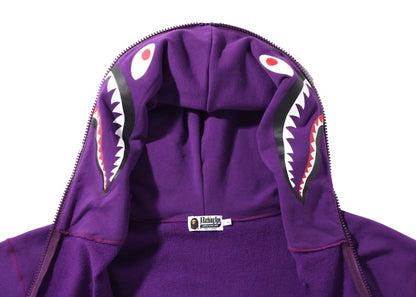 BAPE Color Camo Giant Shark Loose Fit Full Zip Hoodie Purple