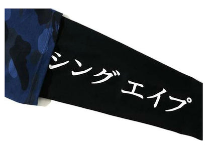BAPE Color Camo Katakana Layered LS Tee Blue