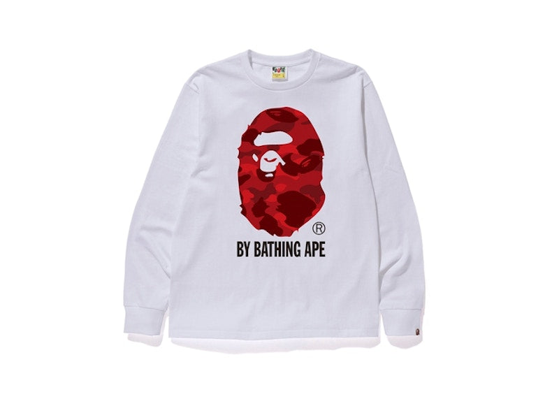 BAPE Color Camo L/S Tee White/Red