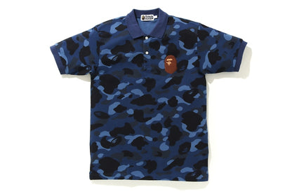 BAPE Color Camo Large Ape Head Polo Blue