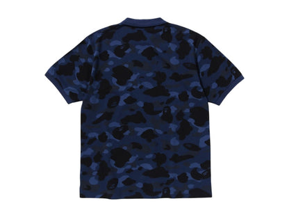 BAPE Color Camo Large Ape Head Relaxed Fit Polo Shirt Navy