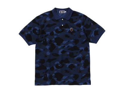 BAPE Color Camo Large Ape Head Relaxed Fit Polo Shirt Navy