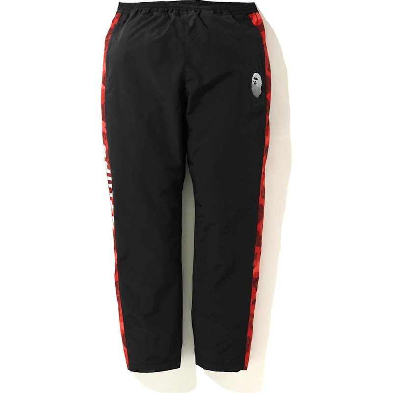BAPE Color Camo Line Track Pants Black/Red