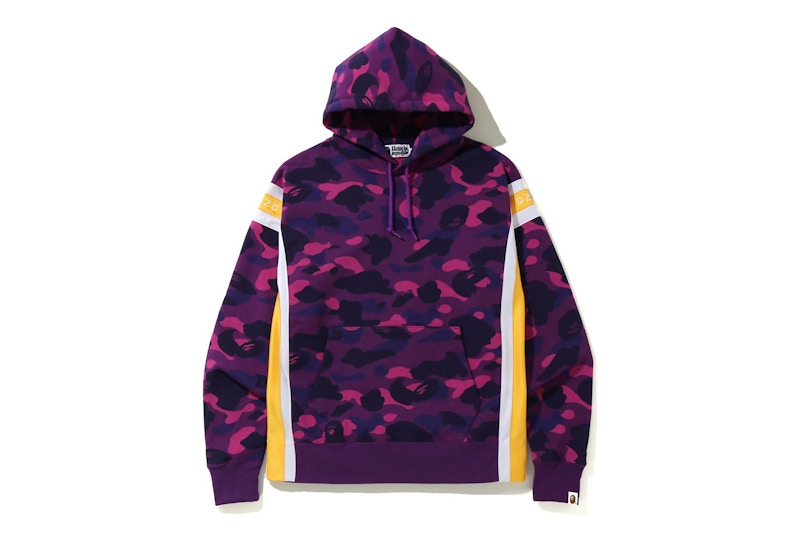 BAPE Color Camo Logo Tape Pullover Hoodie Purple