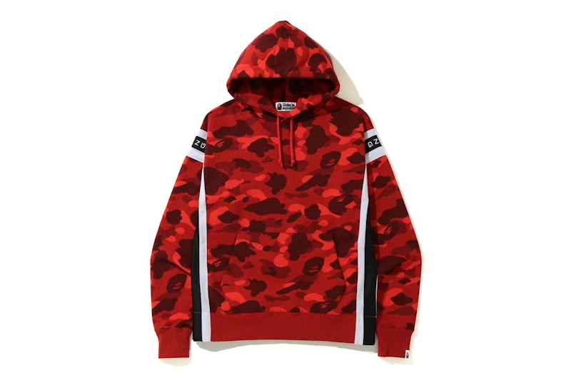 BAPE Color Camo Logo Tape Pullover Hoodie Red