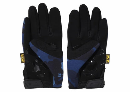 BAPE Color Camo Mechanix Wear Gloves Navy
