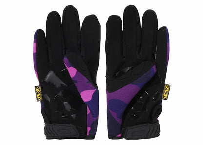 BAPE Color Camo Mechanix Wear Gloves Purple