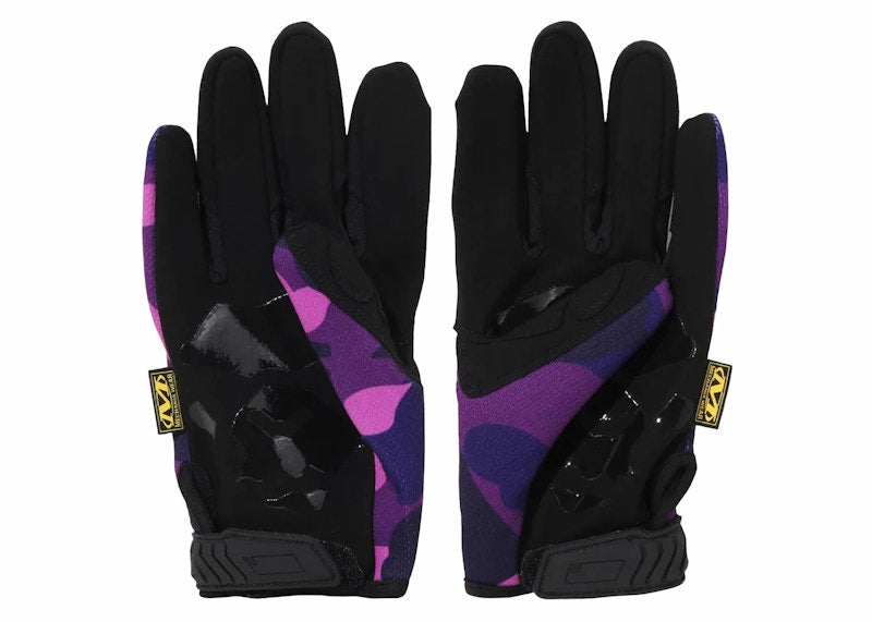 BAPE Color Camo Mechanix Wear Gloves Purple