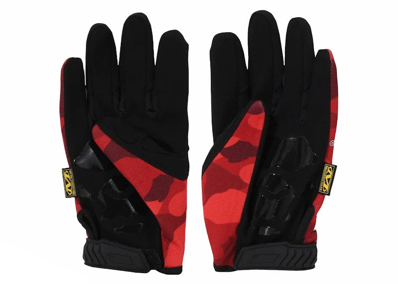 BAPE Color Camo Mechanix Wear Gloves Red