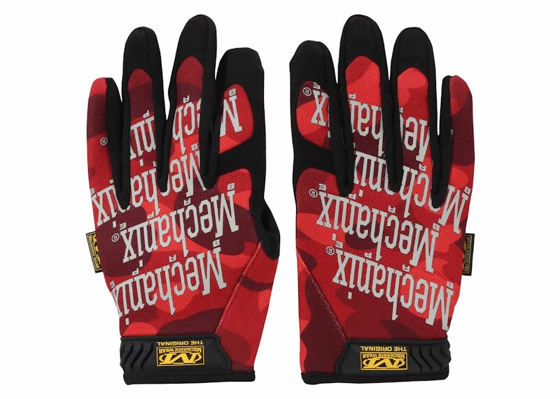 BAPE Color Camo Mechanix Wear Gloves Red