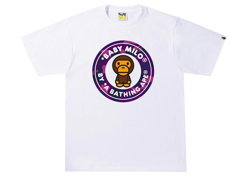BAPE Color Camo Milo Busy Works Tee White/Purple