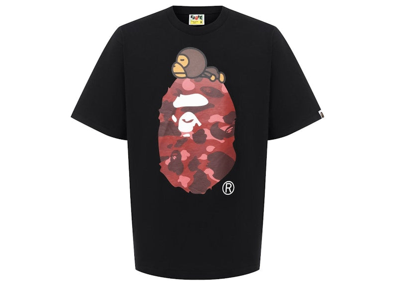 BAPE Color Camo Milo On Big Ape Relaxed Tee Black/Red