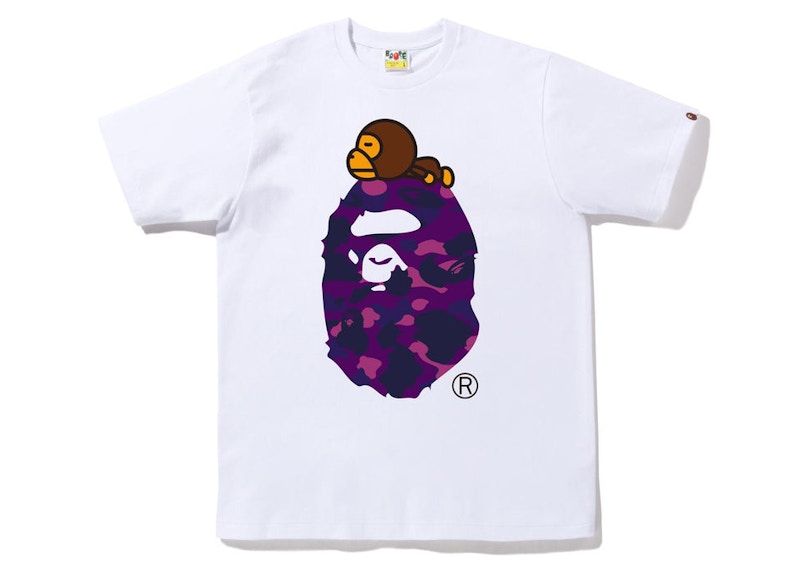 BAPE Color Camo Milo On Big Ape Tee (FW22) White Purple