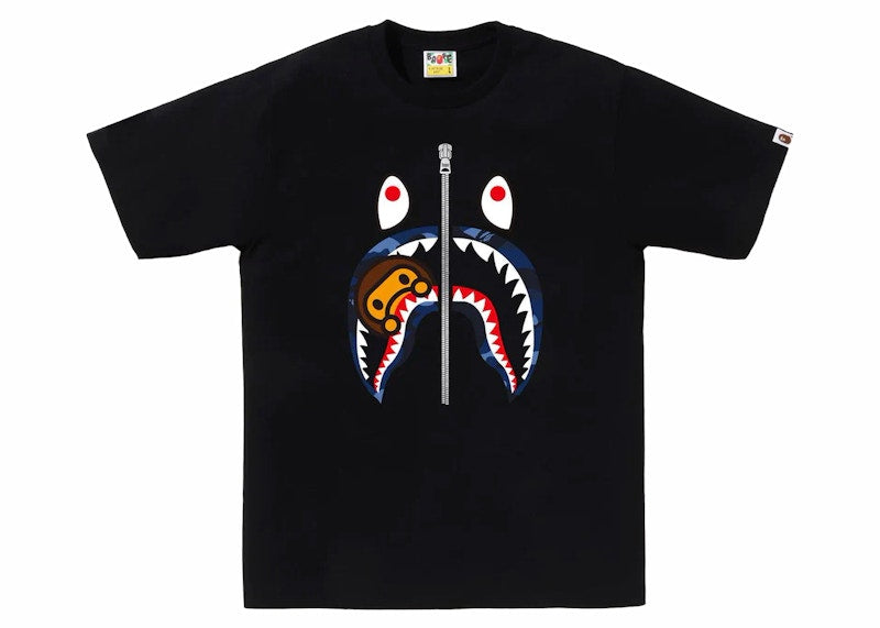 BAPE Color Camo Milo Shark Tee Black/Navy