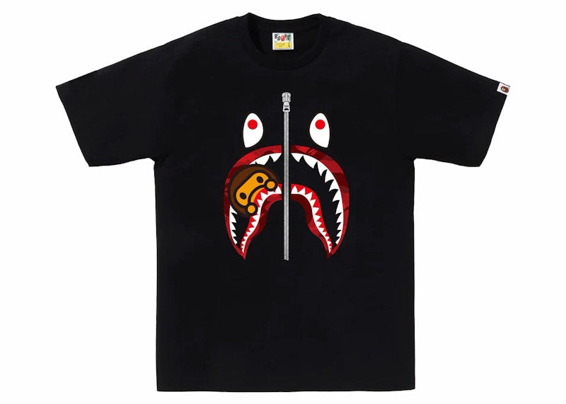 BAPE Color Camo Milo Shark Tee Black/Red