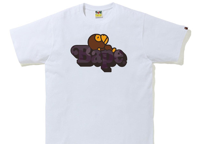 BAPE Color Camo Milo on Bape Tee White/Burgundy